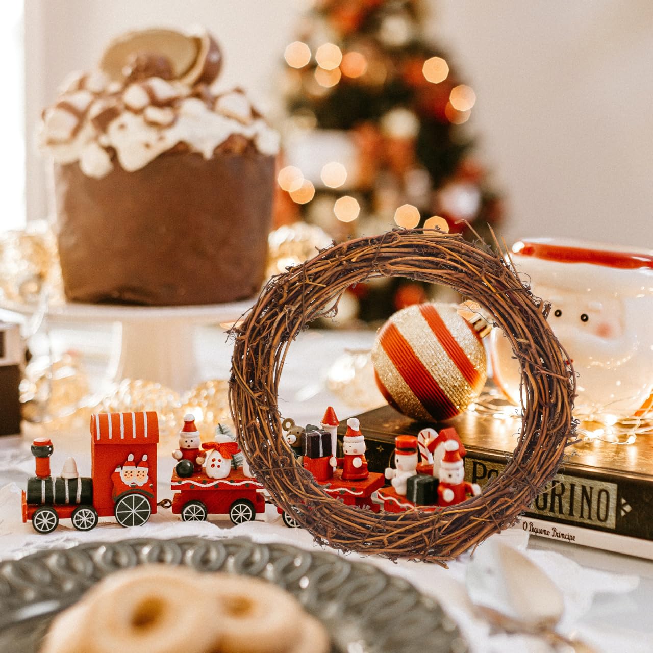 Operitacx 5 Stück 20 cm natürliche Kränze, Rankenkranz, Kranzherstellung, Rattan-Kranz für DIY-Weihnachtsbasteln, Haustür, Wandbehang, Hochzeits- und Party-Dekorationen