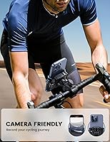 Vista 2 de Lamicall - Soporte para teléfono de motocicleta y bicicleta - [Liberación rápida 1s] Abrazadera de teléfono celular para bicicleta, abrazadera