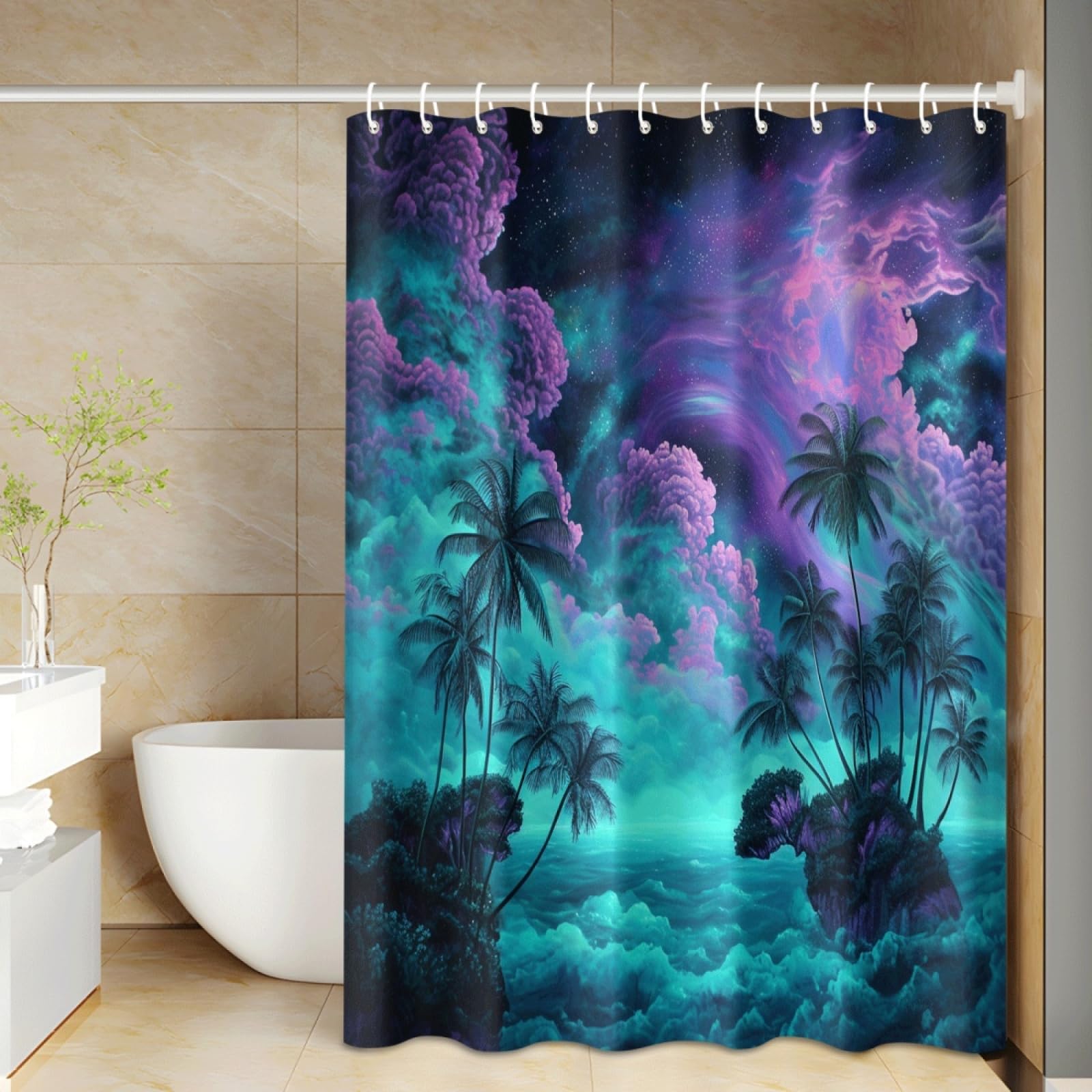 Rideau de douche polyester haut de gamme imperméable 180x200 cm