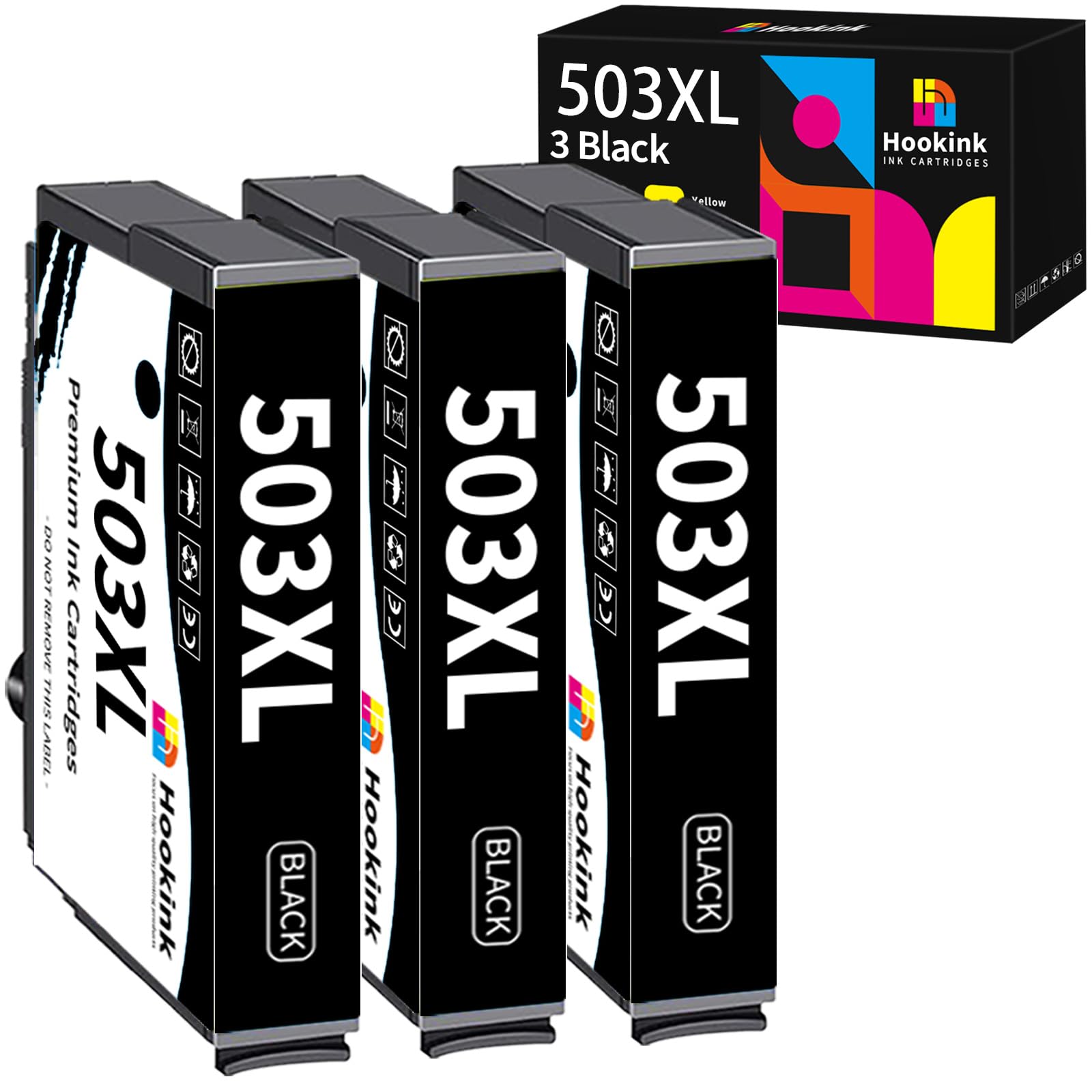 503XL Compatibili per Epson 503 XL Nero per Expression Home XP-5200 XP-5205 XP5200 XP5205, Workforce WF-2960 WF-2965 WF2960 WF2965 (3 Nero)