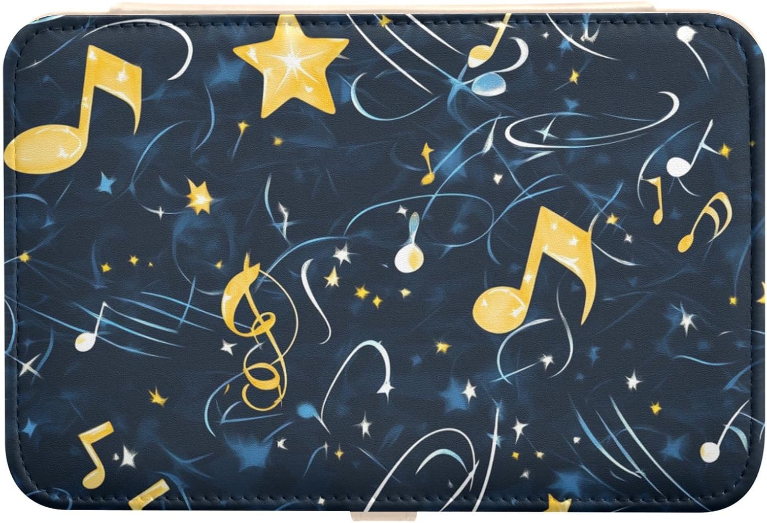 Music Patterns Stars Nature Portable Mini Jewelry Travel Case Mini Storage Organizer for Ladies for Personalized Gifts
