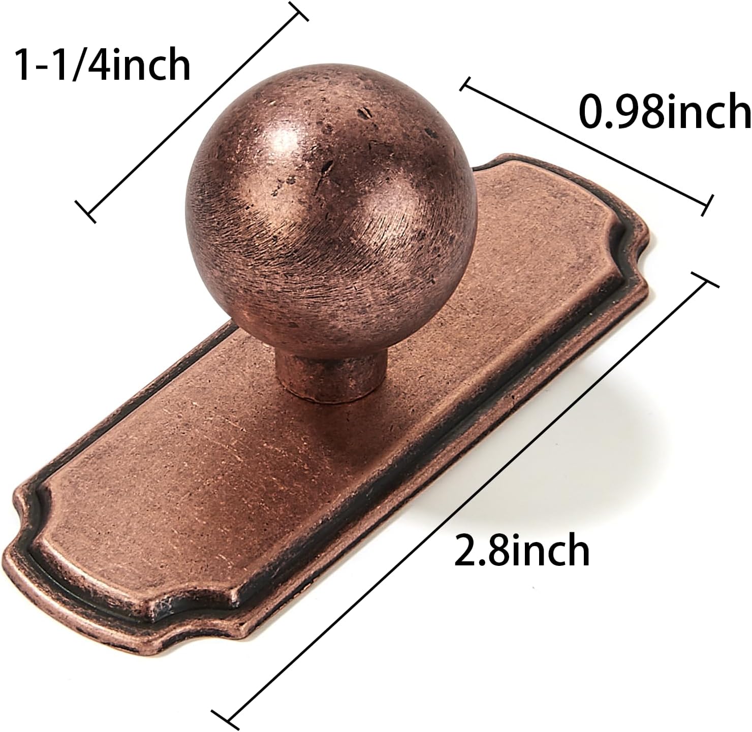 khtumeware 10-Pack Heavy Duty Solid Backplate for Cabinet Knobs Brushed Brass Drawer Knobs with Backplate Suitable for Dresser and Kitchen Cabinet Hardware.