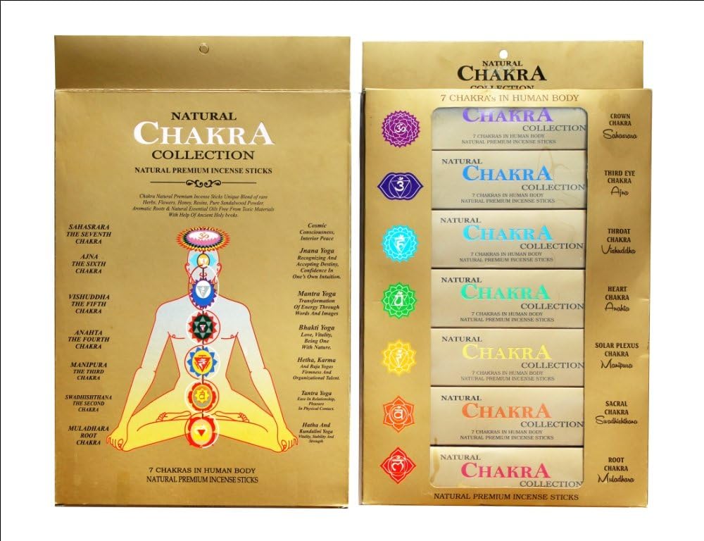 7 Chakra Incense Sticks Collection Set | Natural and Premium Incense Sticks for Human Body | 7 packs of 15 sticks each