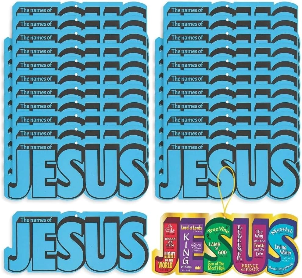 Fun Express Scratch 'N Reveal Names of Jesus - Interactive Craft Activity for Kids - Perfect for VBS Vacation Bible School Supplies Educational Christian Craft Sunday School Bible Learning - 12 Pieces