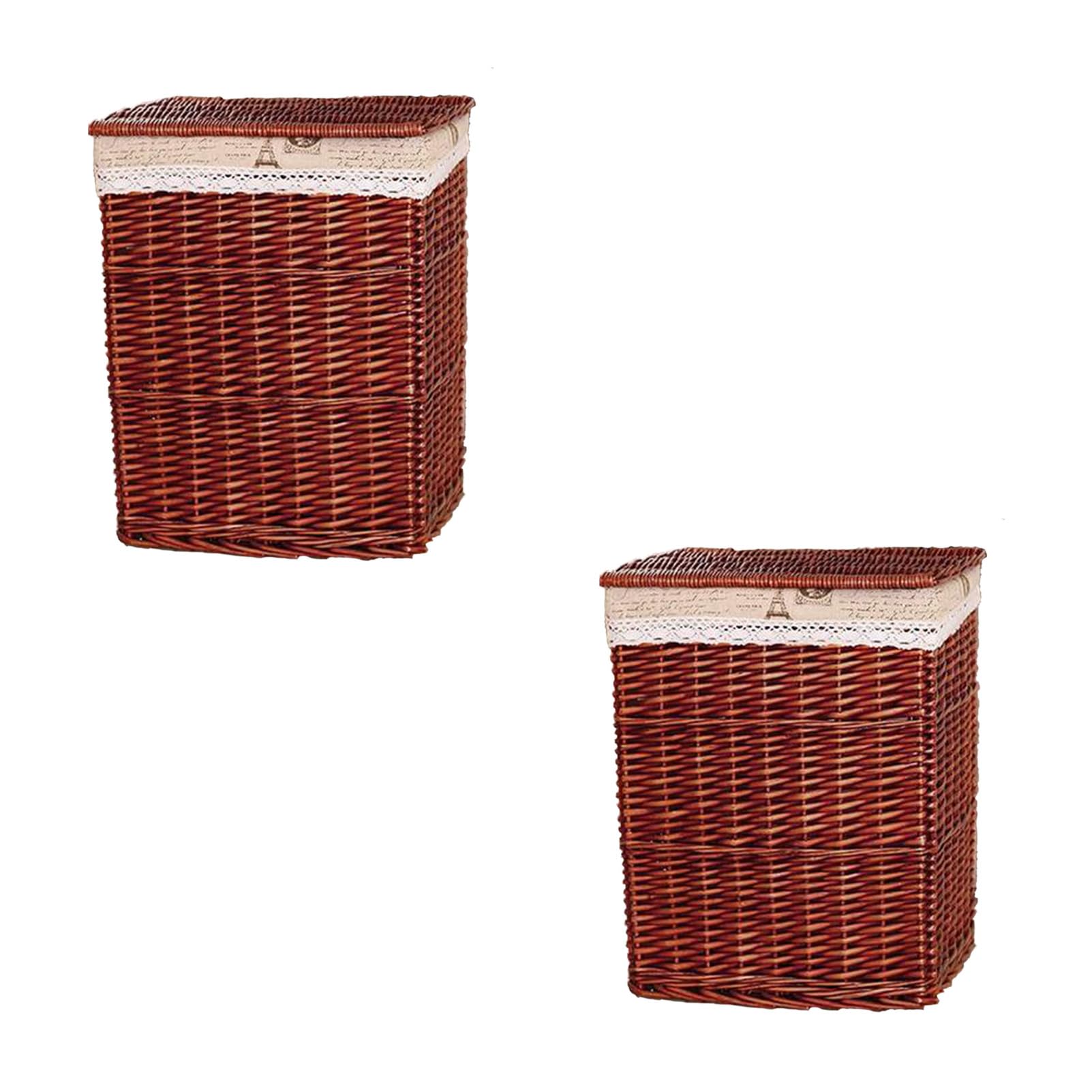 Wicker Woven Dirty Laundry Basket, Multifunctional Storage Basket, Large Capacity Storage Basket, Laundry Basket with Lid