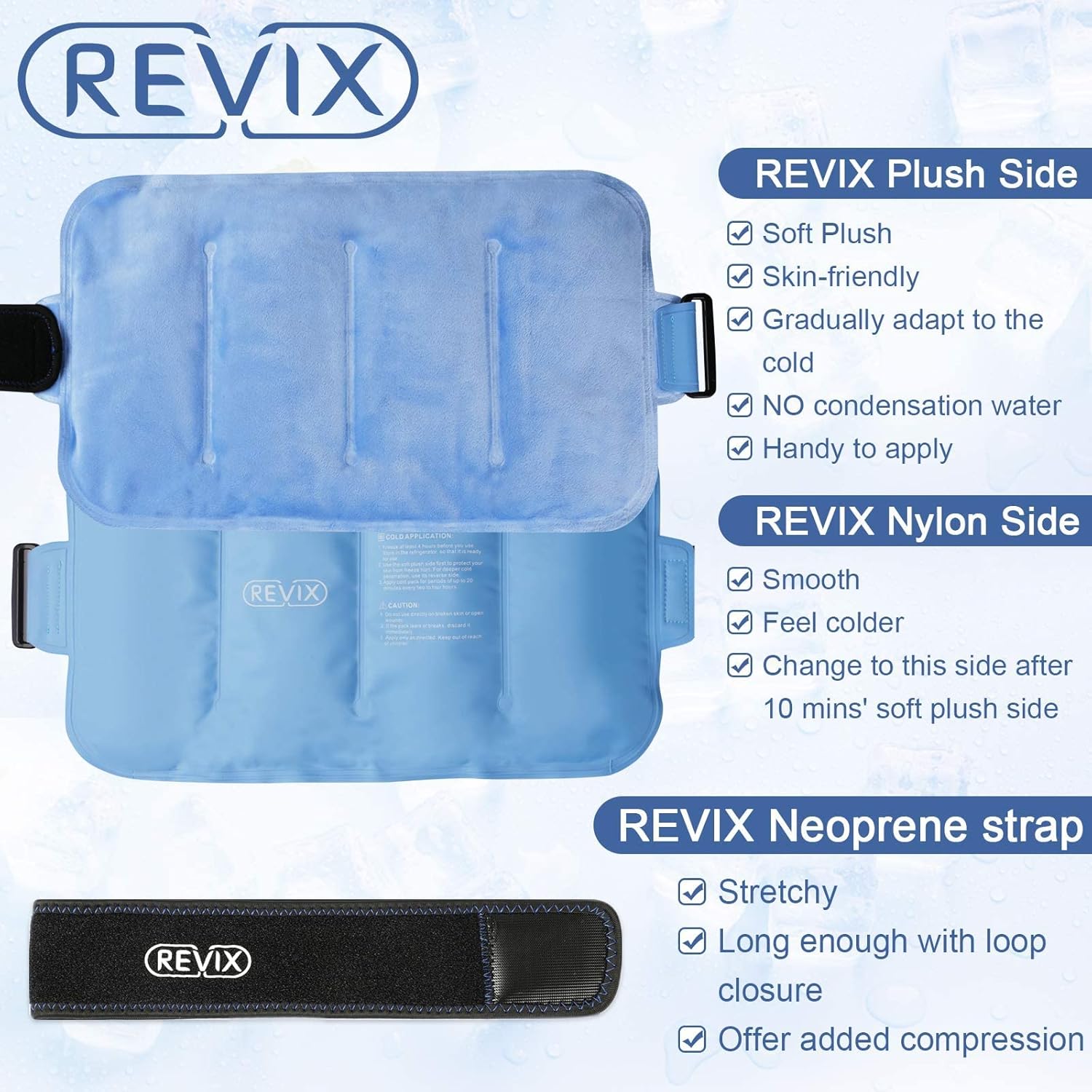 REVIX Cold Pack for Hip Replacement After Surgery and Gel Ice Pack for Back Injuries Pain Relief
