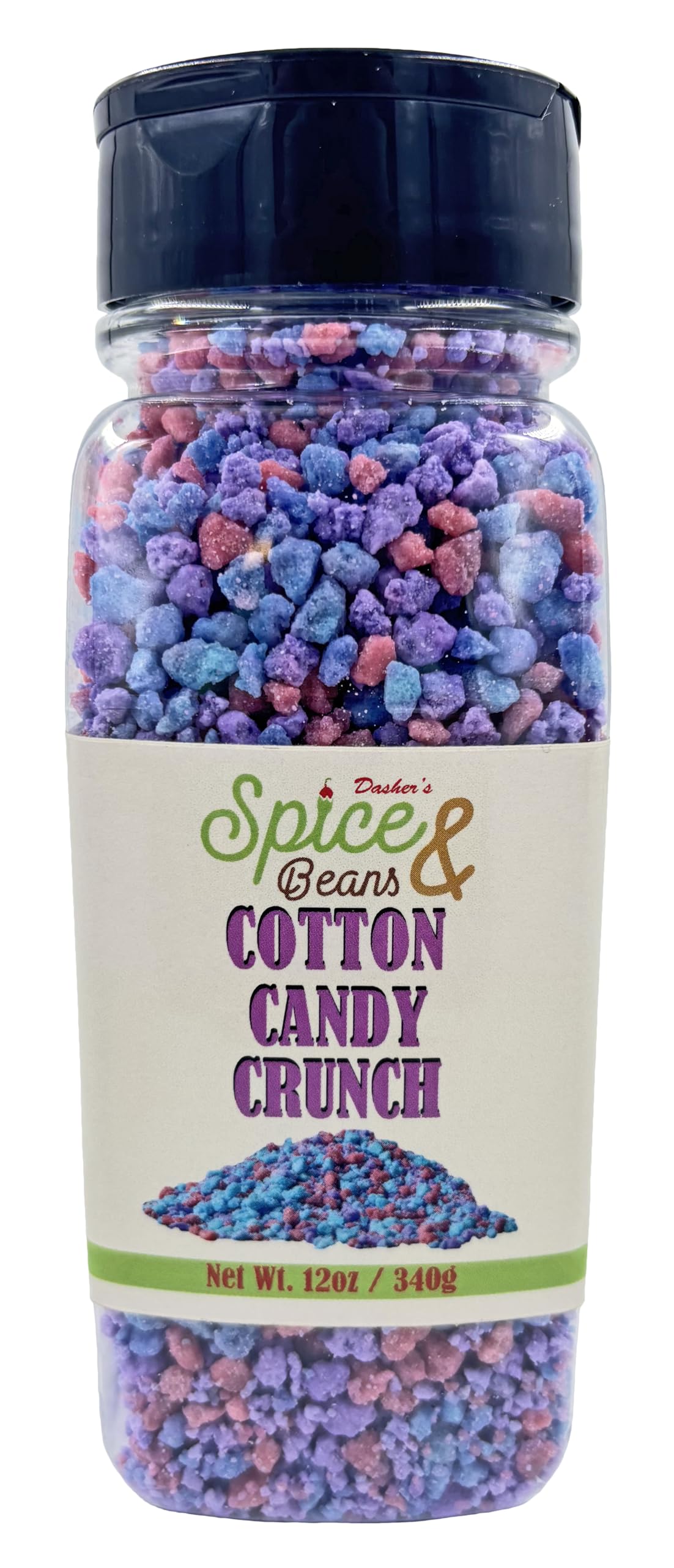 Cotton Candy Crunch | Ice Cream Topping & Dessert Decoration | by Dasher's Spice & Beans | 12 oz.