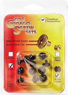 The Outdoor Connection Chicago Screw Sets (6-Pack), Black