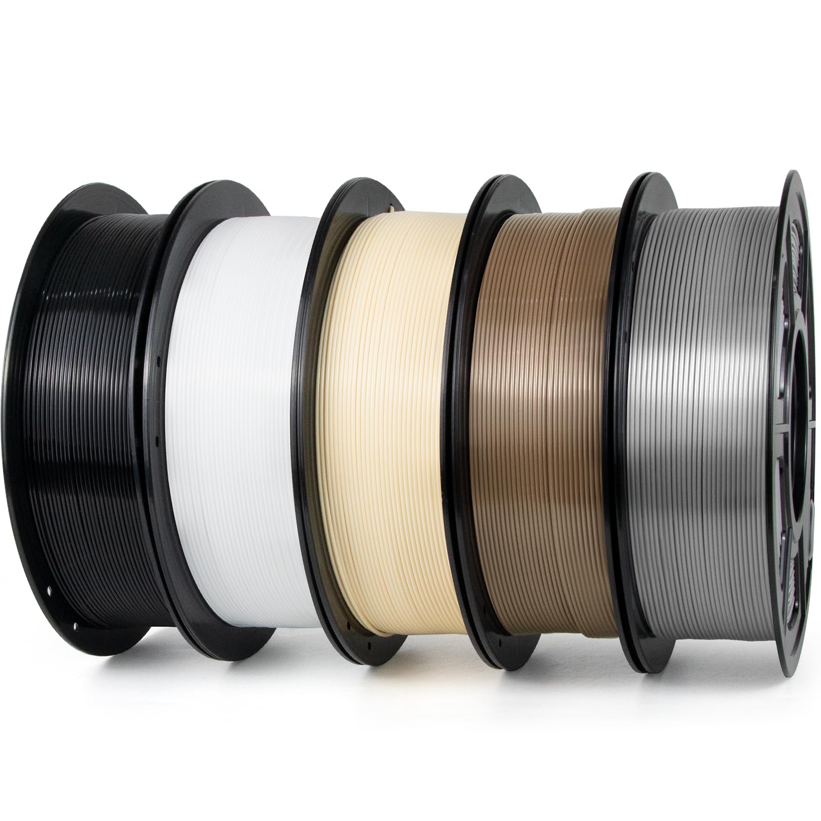 IEMAI PETG Filament 1.75mm 5Kg, Schwarz/Weiß/Braun/Hautfarbe/Silber, PETG 3D Drucker Filament, Kompatibel mit Bambu Lab, AMS, AMSLite, Maßgenauigkeit +/-0.02mm
