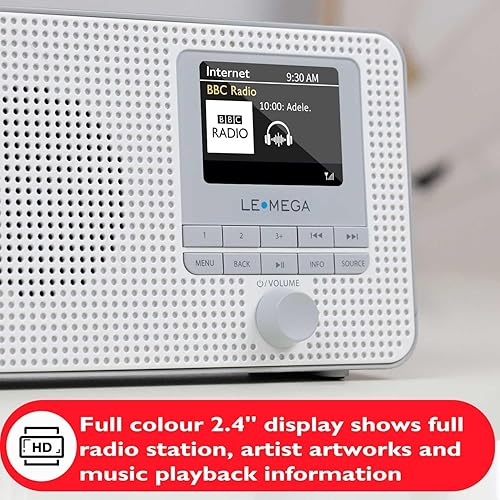Miniatura 36 de LEMEGA IR4S Radio estéreo WiFi a Internet, radio digital FM, Spotify Connect, altavoz Bluetooth, reloj de alarma dual, 40 preajustes, salida de IR4S