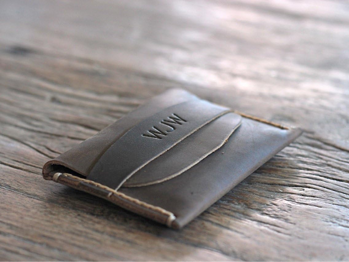 Handmade Leather Card Wallet, Front Pocket Approved