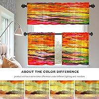 Vista 1105 de Cenefas de cocina modernas con patrón de cobre marrón dorado para ventanas, cenefas opacas abstractas de marcas de arañazos y cortinas opacas