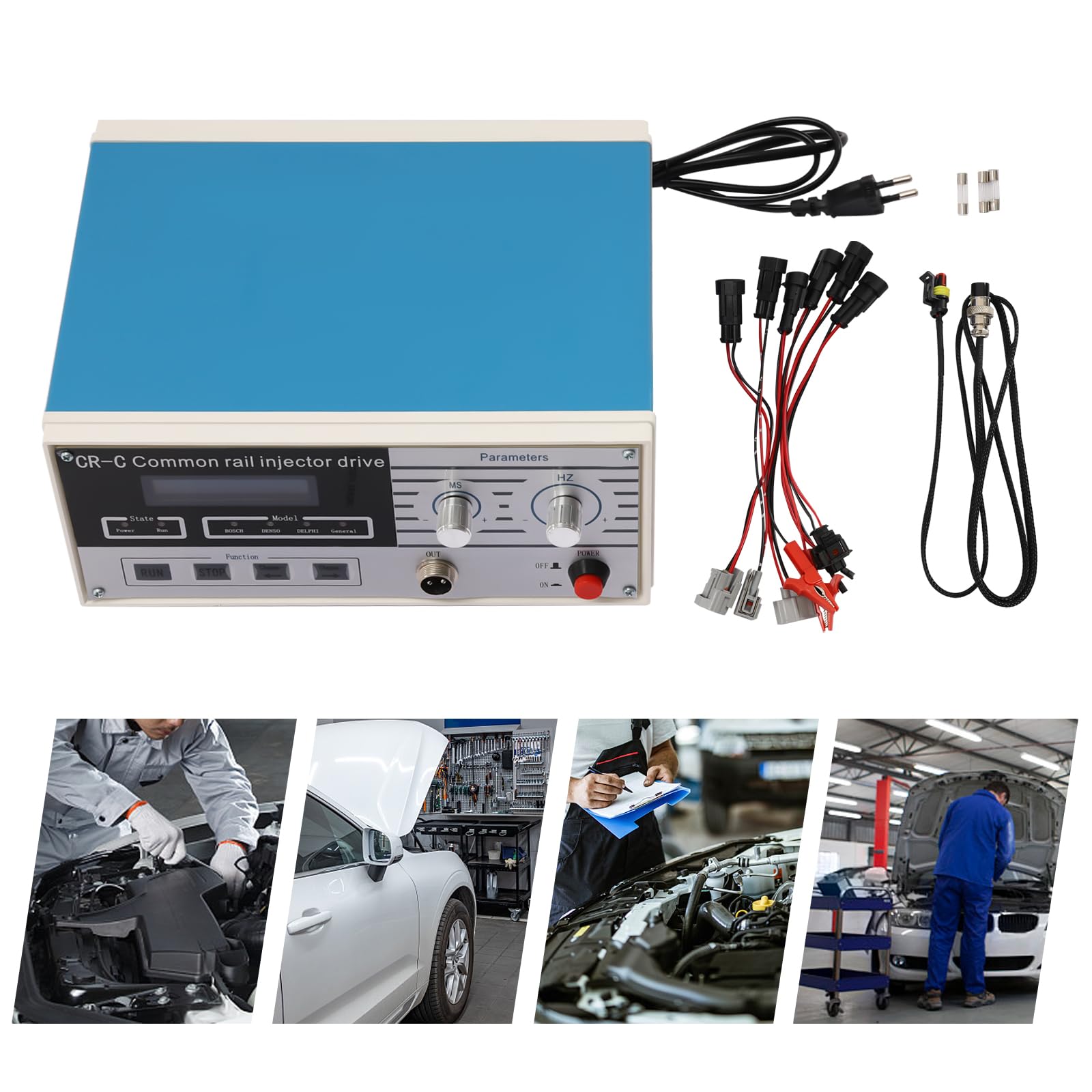 CR-C Common Rail, tester di compressione, tester iniettore diesel, tazza olio, iniettori diesel da 1 l, iniettori diesel per iniettori Bosch Denso e Delphl Common Rail.