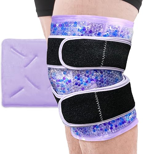 Envoltura de hielo de rodilla para aliviar el dolor, envoltura de hielo de gel reutilizable para lesiones en las piernas, hinchazón, reemplazo de