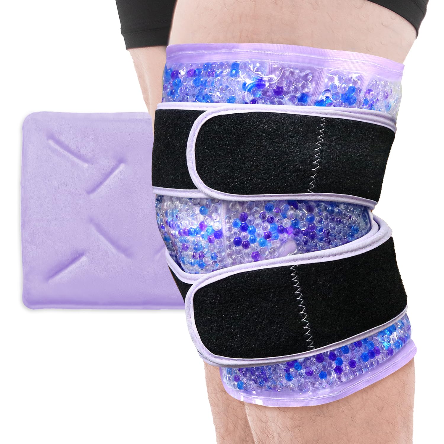 Knee Ice Pack Wrap for Pain Relief Reusable Gel Ice Wrap for Leg Injuries Swelling Knee Replacement Post-Surgery Recovery Adjustable Cold Compression Therapy Wrap for Arthritis...