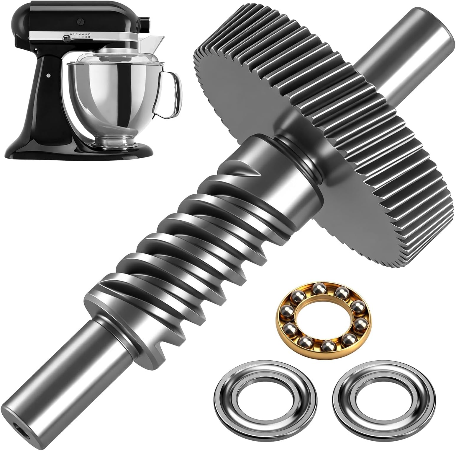 Gear for Whirlpool WP9709231, 9709231 9706770 Replacement Gear Parts with 9703445 Mixer Worm Gear Thrust Bearing
