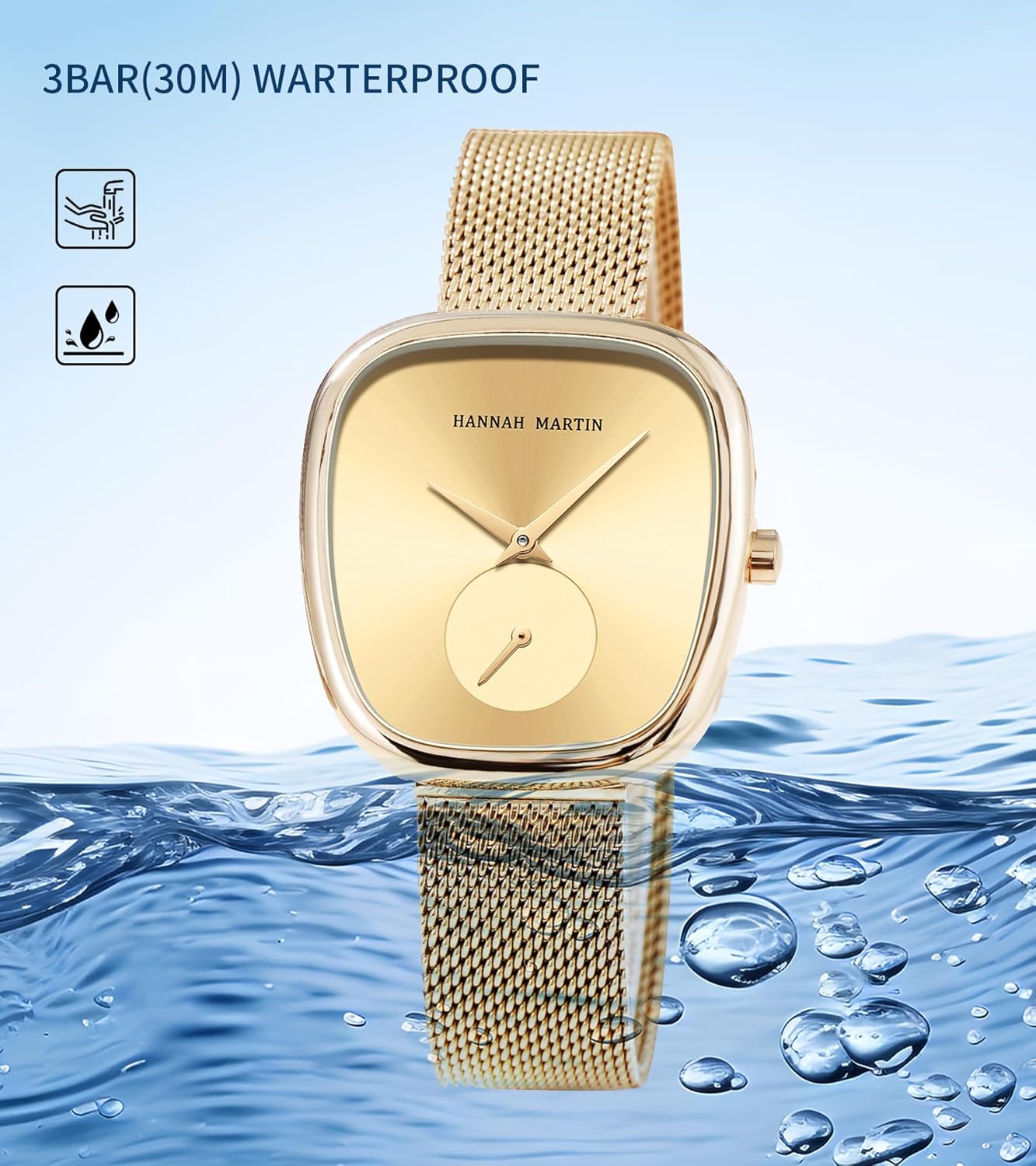 HANNAH MARTIN Watches for Women Waterproof Ladies Analog Quartz Wrist Watches Stainless Steel Band Fashion Dainty Female Watch Luxury Bracelet Diamond - Image 5