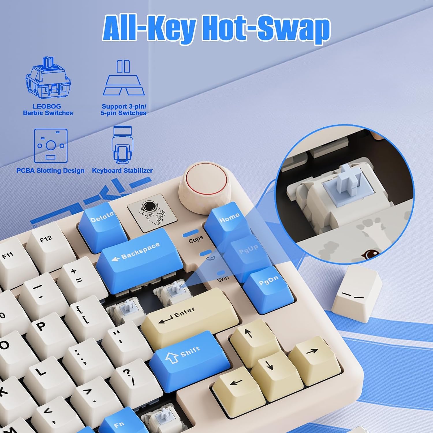 Amazon.com: LEOBOG A75 Alice Keyboard, 75% Hot-Swappable