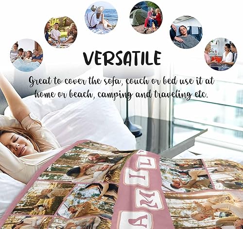 Miniatura 5 de Manta personalizada con fotos, manta personalizada con imagen, mantas de fotos personalizadas para hombres, mujeres, esposa, marido, hijo, hija,