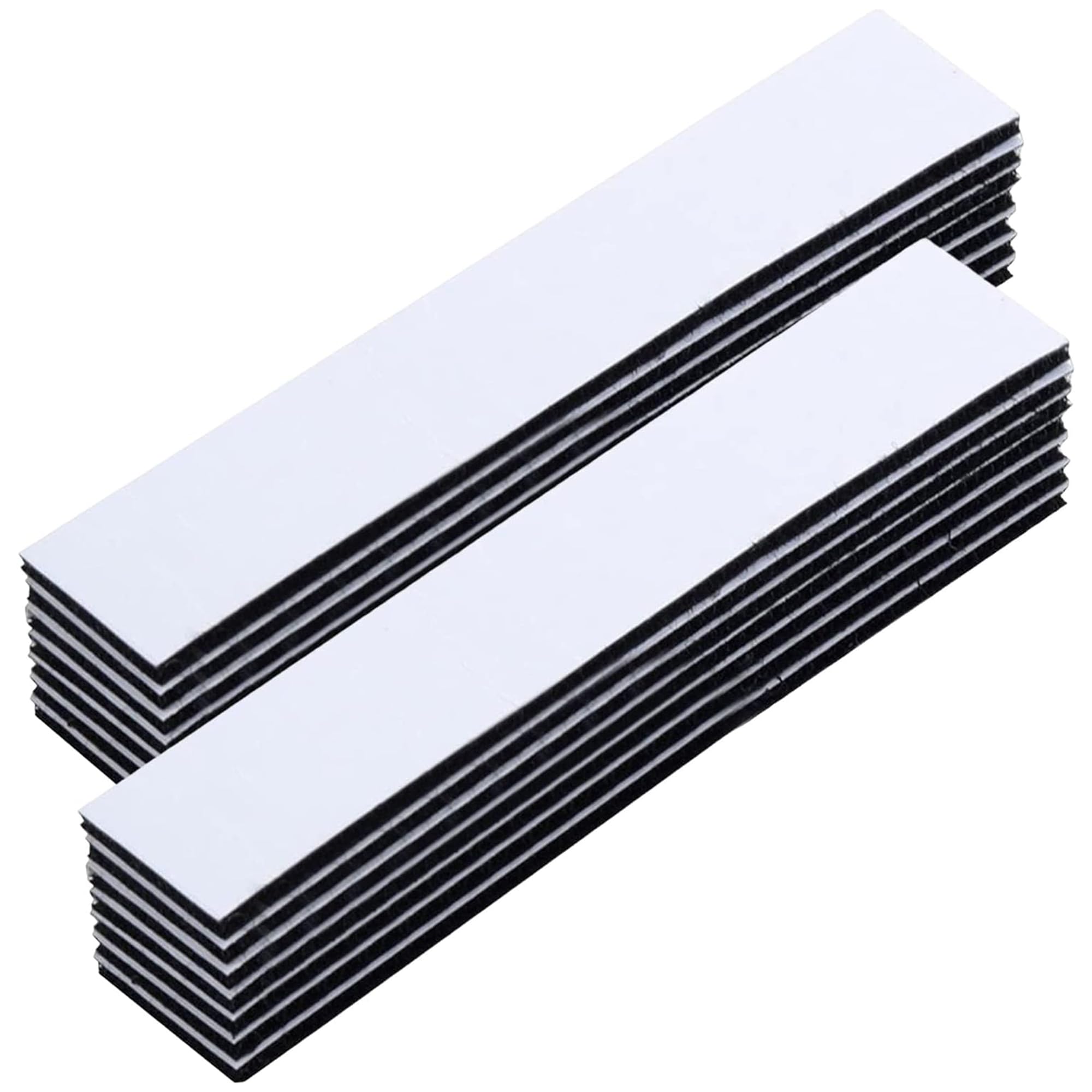 BRAVESHINE 1.2x6 Inch Hook and Loop Strips with Double Sided Adhesive - 15 Sets Industrial-Strength Stick Backing Hook and Loop Tape - Black Removable