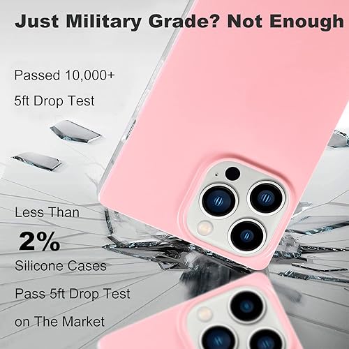 Miniatura 6 de Pevezeda - Funda cuadrada para iPhone 14 Pro Max, funda cuadrada de poliuretano termoplástico suave y flexible, esquinas reforzadas a prueba de