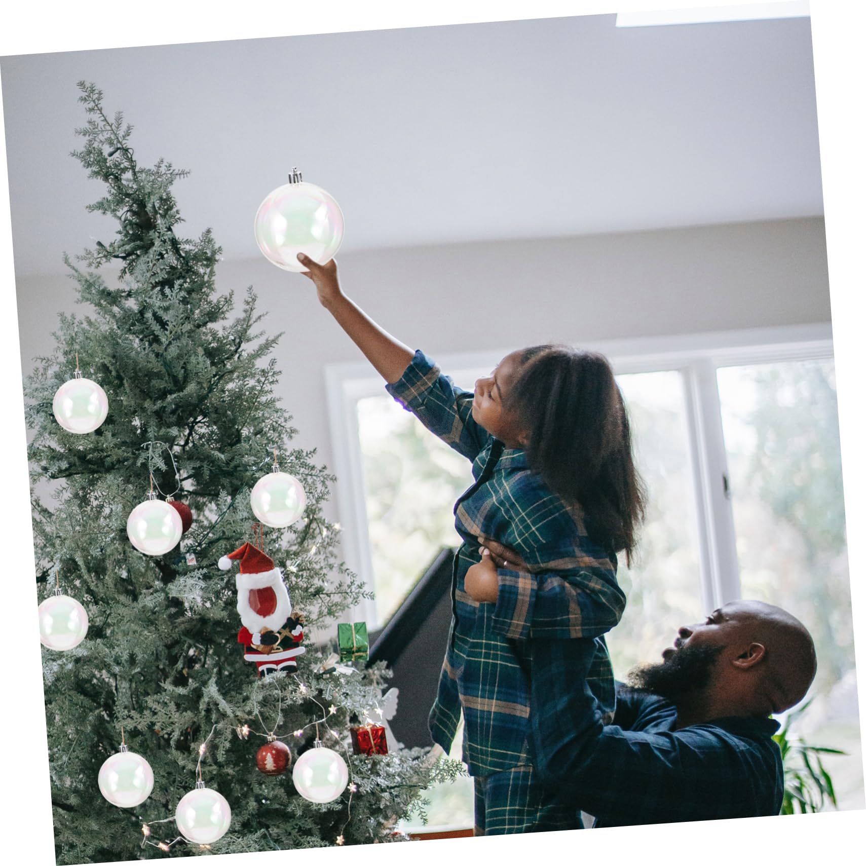 MAGICLULU Piezas Bola De Burbujas De Mini Adornos Transparentes Bolas De Navidad Iridiscentes Bolas De Adornos Iridiscentes De Brillo Bolas Claras Pelota Oro El Plastico