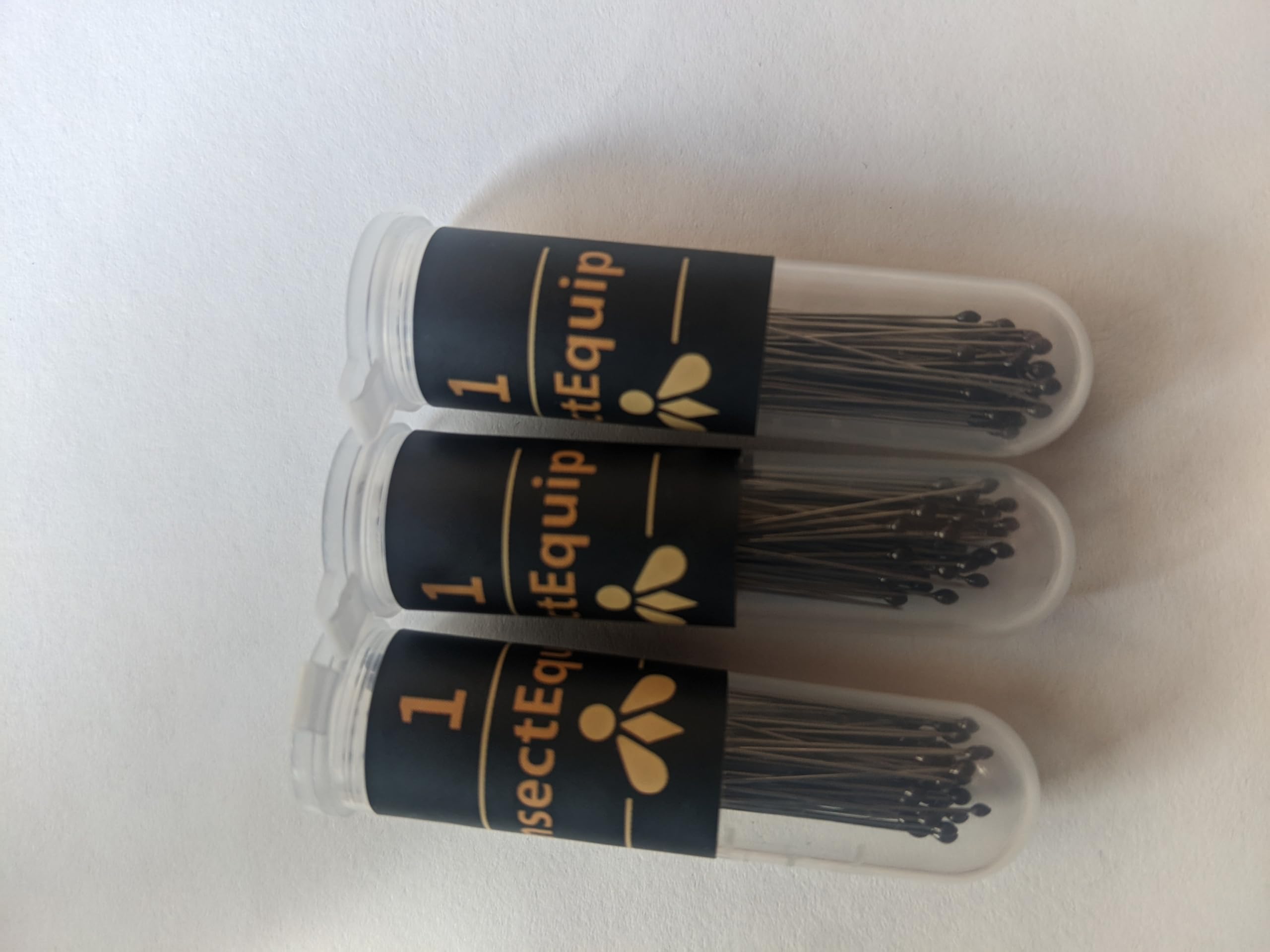 Professional Entomology Insect Mounting Pins, Sizes #00, #0, #1, #2, #3, #4, #5, Black, for Butterfly and Specimen Collections (#1 (3-Pack))
