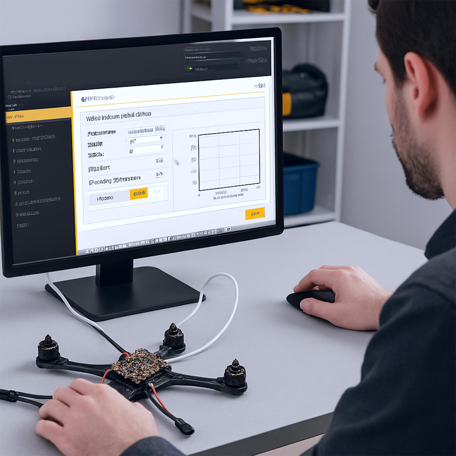 RC Drone ESC, HAKRC 4 in 1 ESC 45A Elektronische Snelheidsregelaar met Dubbele Gatafstand voor FPV RC Drone