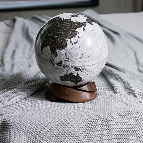 Miniatura 10 de Globo Terráqueo Globo del mundo de 10 pulgadas con base de nogal, bilingüe en chino e inglés, adorno decorativo de escritorio para inauguración de