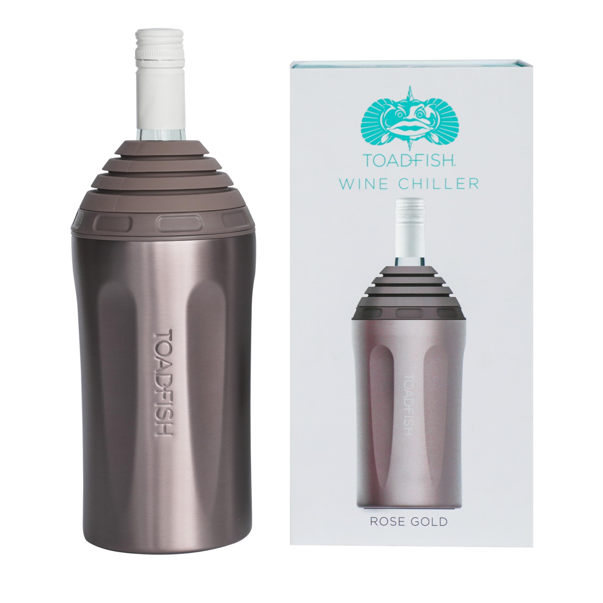 Toadfish Wine Chiller, Insulated Stainless Steel Bottle Cooler, Rose Gold — Amazon image 3