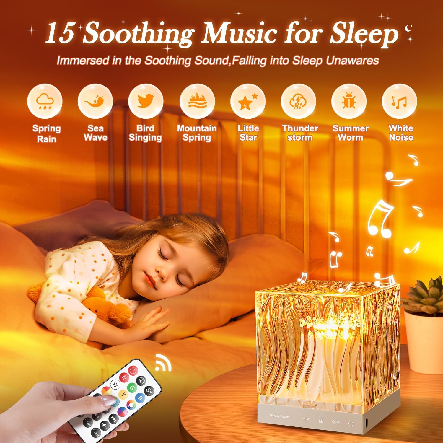 Proiettore Stelle Soffitto, 18 Color Lampada Aurora Boreale, 15 Rumore Bianco Bluetooth Luce Notturna Bambini con Telecomando, proiettore soffitto Rotante Graduale, Led Lampada è un Regalo Speciale