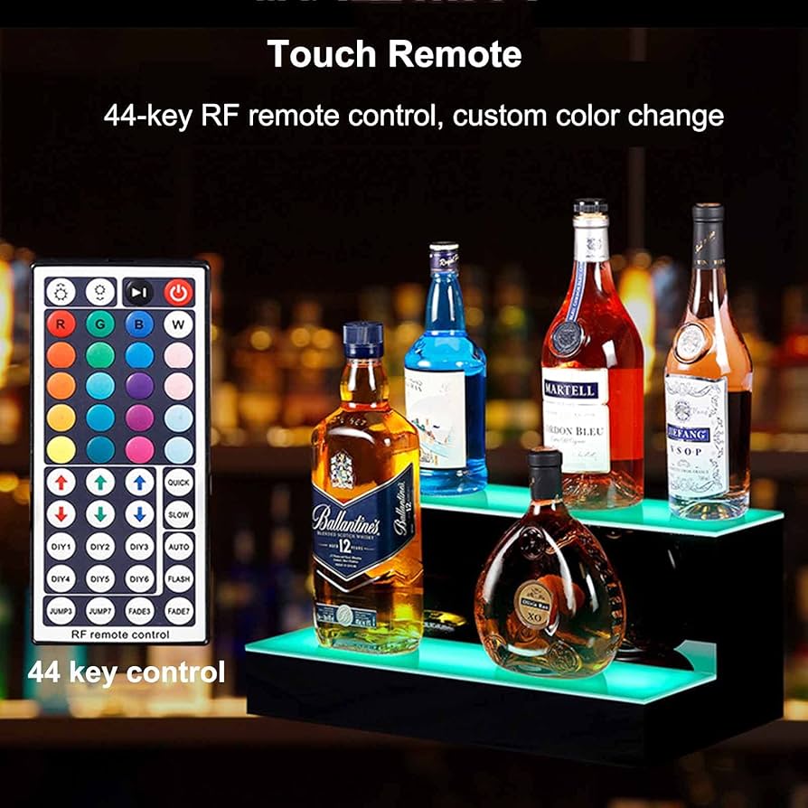 Amazon｜LED照明付きアクリル酒ボトルディスプレイラック