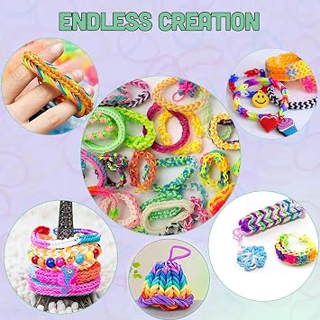 FANXIYA 16000+ Loom Bands Set, 30 Colors Elastic Rubber Band Kit