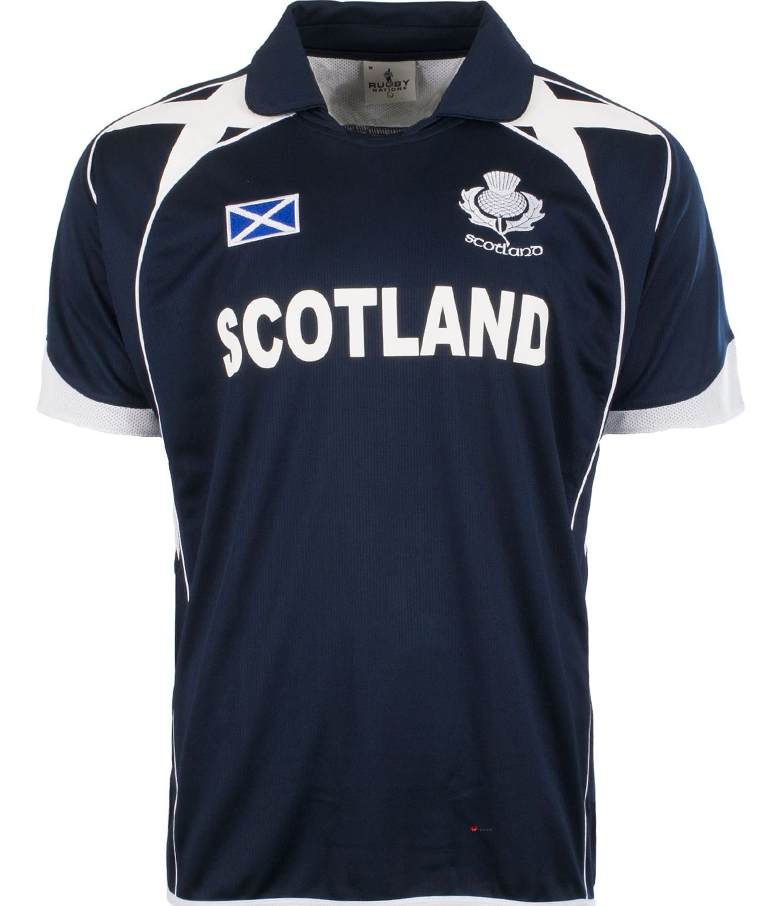 I LUV LTD Cricket Top in Scotland Design with Saltire and Thistle Design in Navy Size Medium