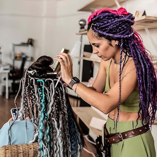 Miniatura 7 de Peine de cola de rata de metal con púa de metal, peines de pelo de acero inoxidable, parte superior plana, peines de corte fino, peine de peluquero