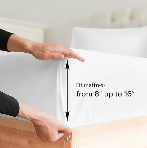 Miniatura 3 de Sábanas de tamaño matrimonial  Sábanas refrescantes y transpirables  60% poliéster, 40% rayón derivado de bambú  Sábanas súper suaves  Cómodas