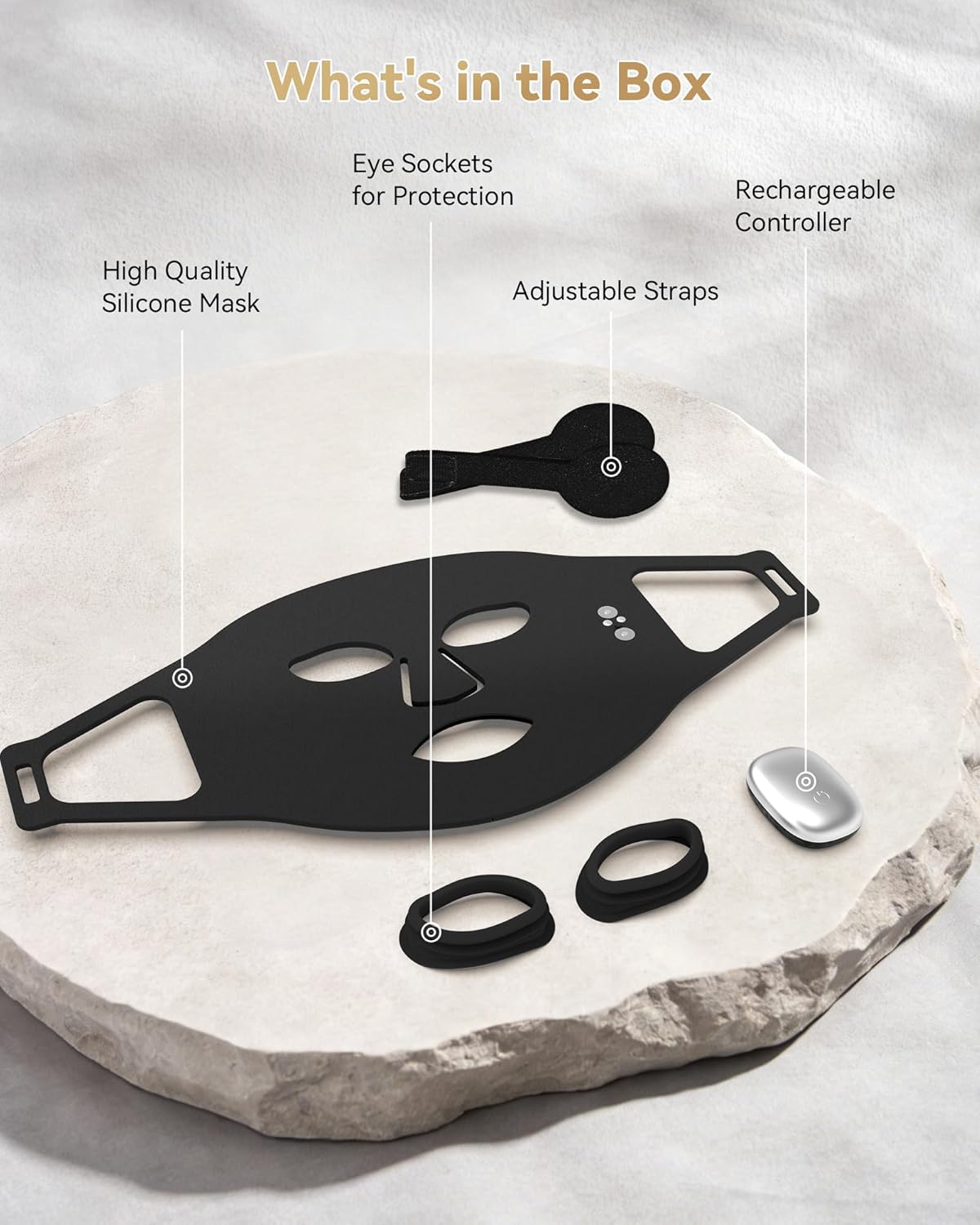 Red Light Mask for Face, Rechargeable infrared Light Mask with 3 Custom Modes, Ideal for Home Use, Yoga & Sleep