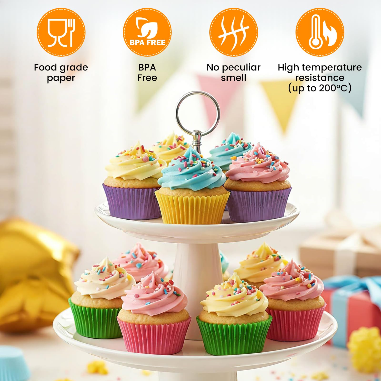 500 Mini Pirottini Standard Per Muffin, Pirottini In Carta Antiaderente Resistenti Al Calore, 3,5 Cm x 2,25 Cm, Adatti Per l'Uso In Forni e Friggitrici Ad Aria (3.5cm) - 3
