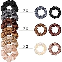 Vista 3 de 24 piezas de bandas elásticas de seda para el cabello con cintas elásticas para el cabello, soporte para cola de caballo para mujeres y niñas