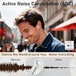 2 Pack ANC Wireless Earbuds with Big Bass Durable, Lightweight Design for Noisy Factories, Gym, and Travel, Includes 3-Size Tips for Secure Fit