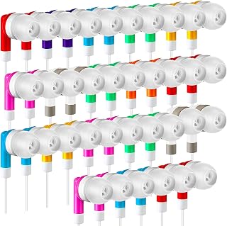 50 Pack Earbuds Bulk for Classroom Kids Wire Earphones Students Ear Buds Set Stereo Headphones for Kids Adults Schools Libraries, 3.5 MM Audio Jack (Mixed Colors)