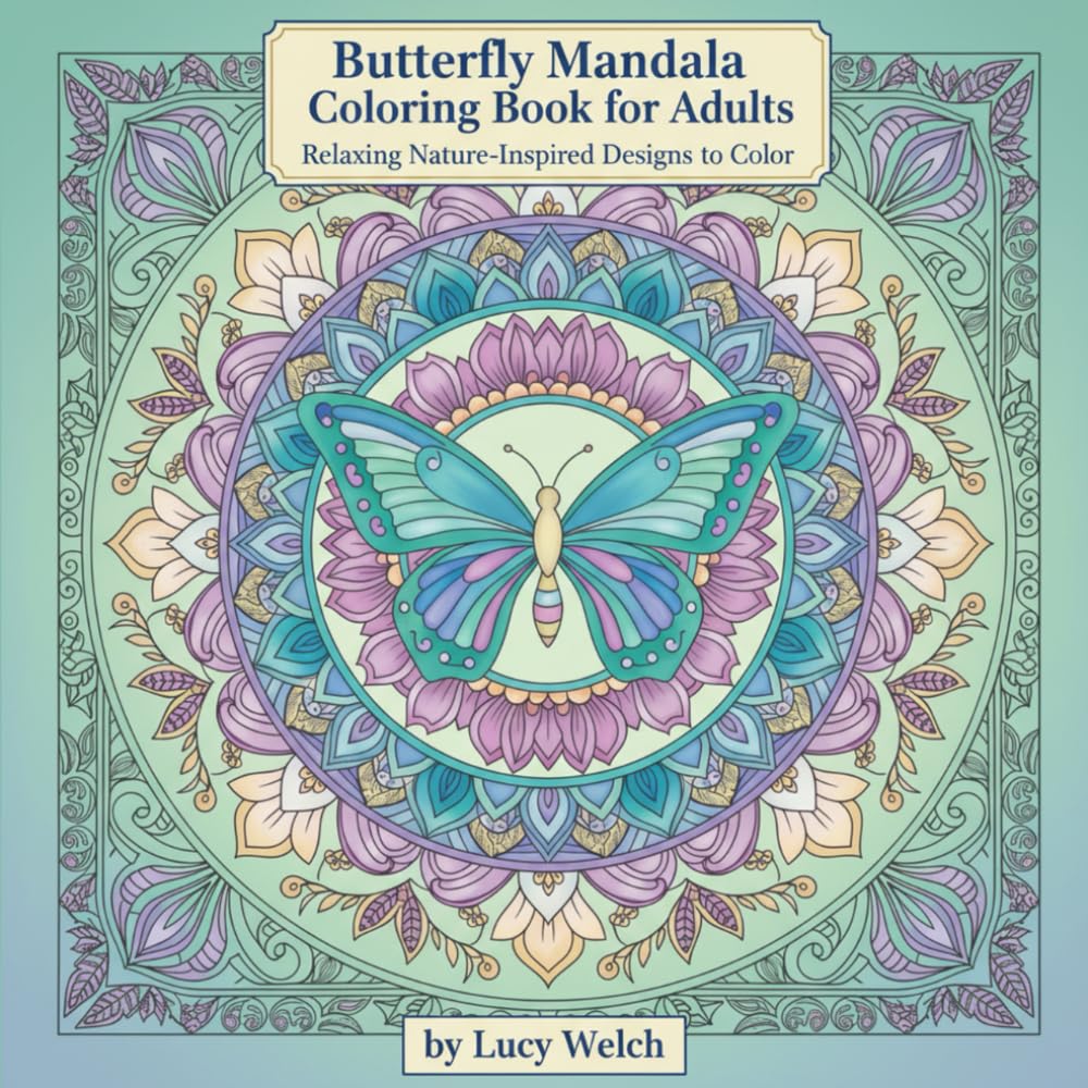Butterfly Mandala Coloring Book for Adults: Relaxing Nature-Inspired Designs to Color