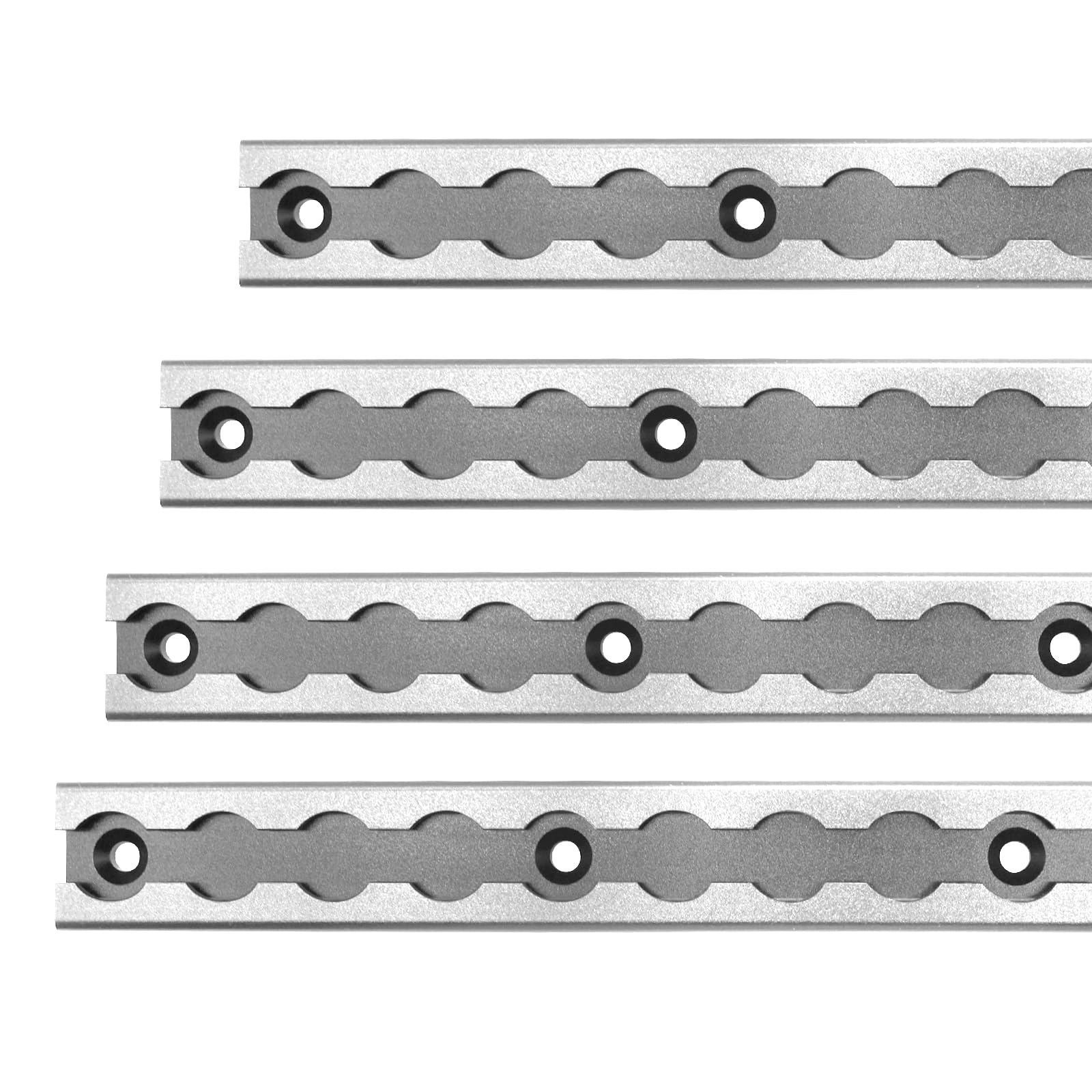 12" L-Track Rail Aluminum Airline Track Silver 4 Pack