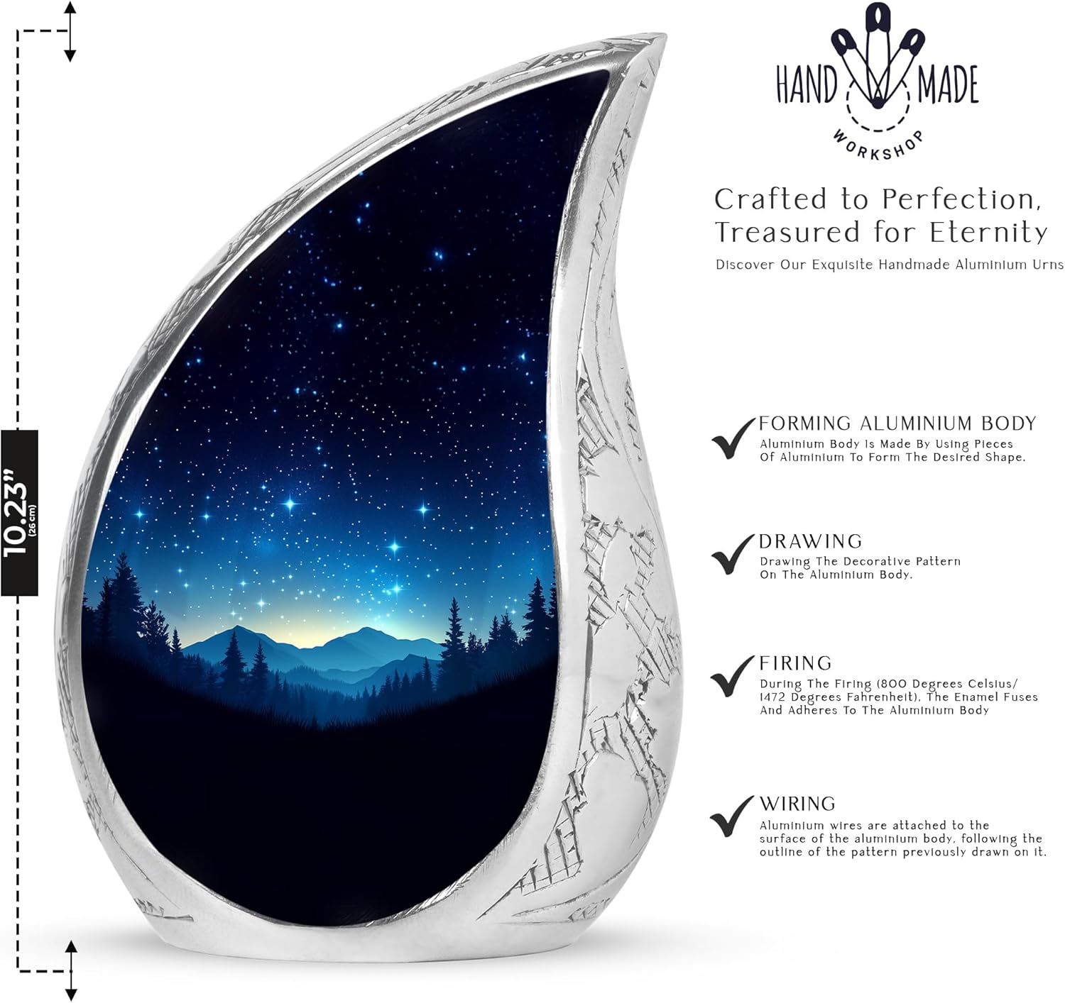 Blue Mystic Urns for Human Ashes Adult Dad - Funeral Unique Urns for Ashes Adult Mom - Large Urn for Memorial - Cremation Urns for Decorative - 10Inch and 200Lbs Capacity
