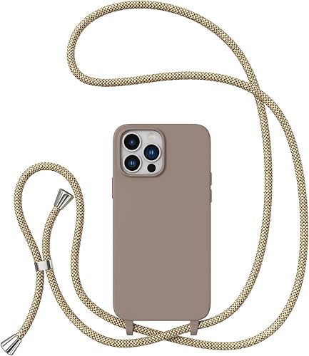 Miniatura 130 de ZTOFERA Funda para iPhone 13 Pro con correa, funda cruzada para teléfono con cordón ajustable para el cuello para el hombro, silicona suave a prueba