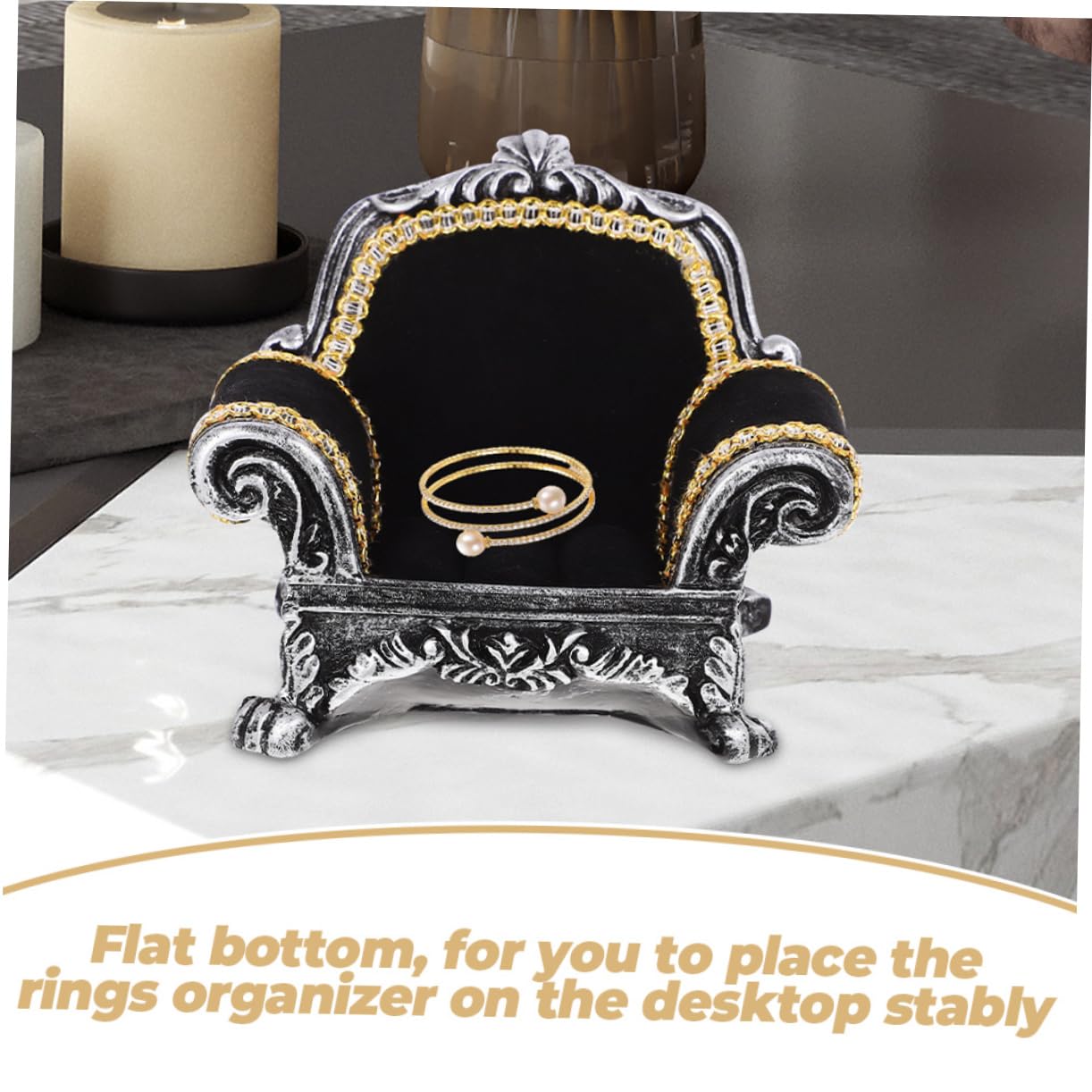 POPETPOP Schmuckorganizer Ringhalter Sofaform 2 Stück Schwarz Kunstharz