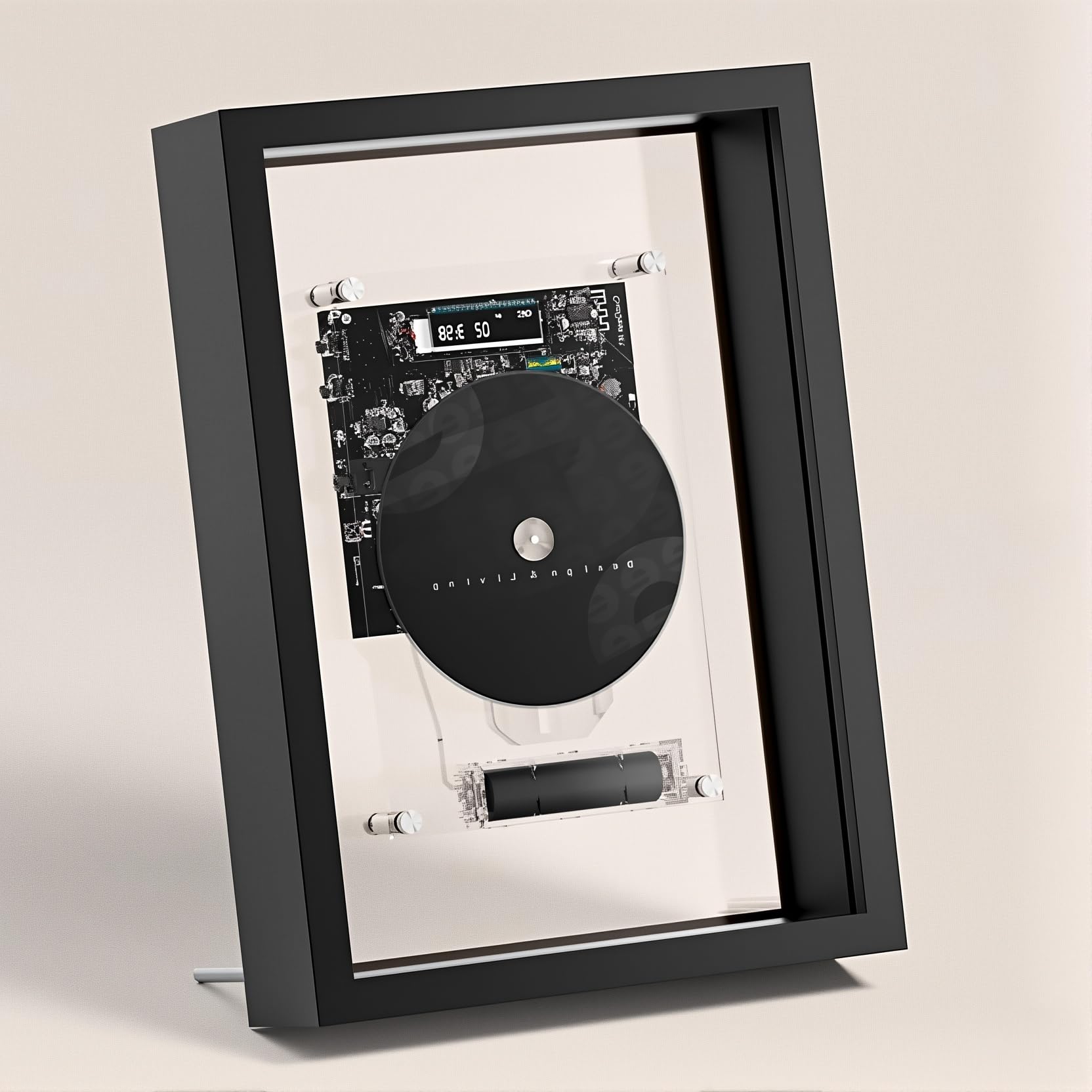 Lettore CD Montabile a Parete con Telecomando, Bluetooth 5.0, Uscita AUX per Casa e Ufficio Decor