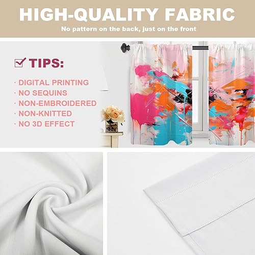 Miniatura 85 de Cenefas de cocina modernas con patrón de cobre marrón dorado para ventanas, cenefas opacas abstractas de marcas de arañazos y cortinas opacas