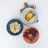 Vista 50 de Grow Forward Tazones de paja de trigo prémium para pasta, 30 onzas, irrompibles, anchos y poco profundos, juego de 6 cuencos de plástico