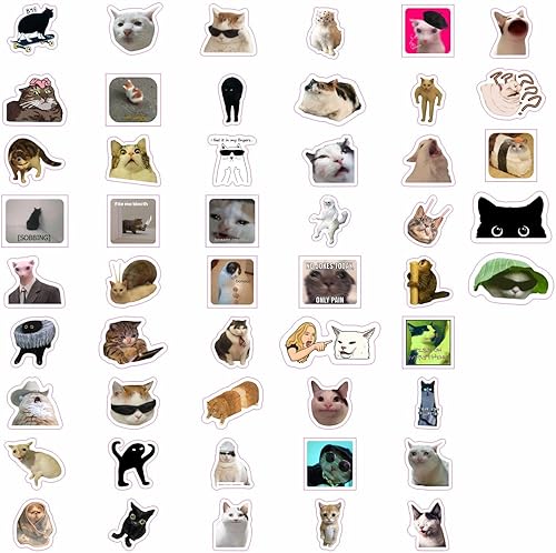 Miniatura 2 de BulbaCraft 100 calcomanías de meme de gato, divertidas calcomanías de gato, meme de gato llorando, meme de gato triste, gato meme, regalos de memes
